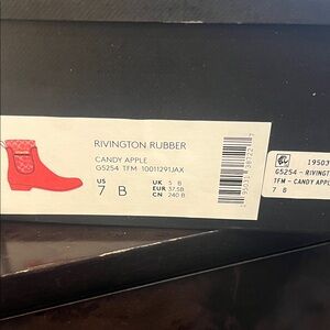 New in box Coach Rivington Rubber Candy Apple Rain Boot - Red (US 7 B)